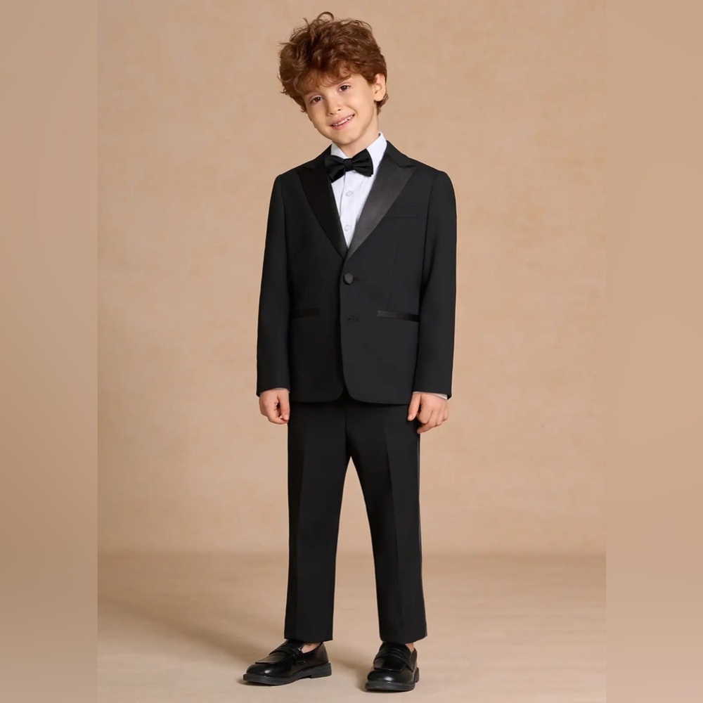 Azazie Classic Black Boys' Tuxedo with Bow Tie